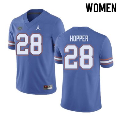 Women's Florida Gators #28 Ty'Ron Hopper NCAA Jordan Brand Blue Authentic Stitched College Football Jersey JHF5262FJ